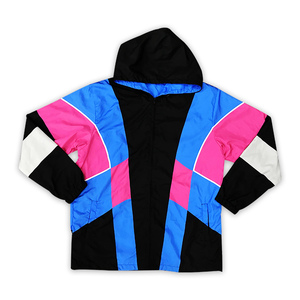 Custom Hoodies <b>Jacket</b> Color Block Splicing Design Utility Zipper Packet Wind Breaker <b>Jacket</b> - Product Image 2
