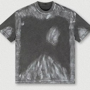 เสื้อยืดผู้ชายทรงโอเวอร์ไซส์ ผ้าคอตตอน 100% ล้างสีแบบแอซิดฟอก ทรงบ็อกซี่ สไตล์สตรีทแวร์ ขาดๆ แบบดิสเทรส - Product Image 2