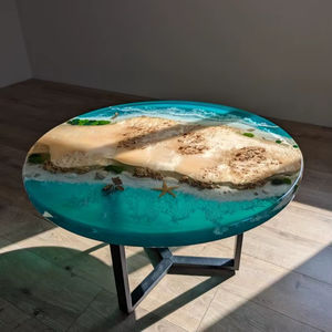 Plato Redondo Desechable Ecológico de Resina Tropical Shore con Diseño de Plantas para Fiestas - Product Image 1