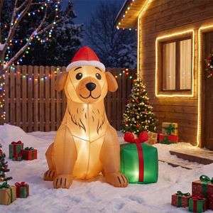Cane Gonfiabile Natalizio Golden Retriever da 1,5 Metri per Decorazione Esterna del Giardino - Product Image 1