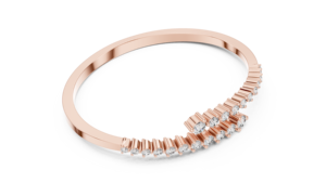 TRENDY LAB GROWN CUT DIAMOND STIFF BRACELET SET 18KT ROSE GOLD RHODIUM PLATED LUXURY GIFTING PARTY WEDDING DAILY OFFICE WOMEN - Product Image 2