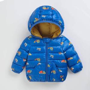 Blouson matelassé bleu à capuche avec fermeture éclair personnalisée, manteau d'hiver unisexe, vêtement d'extérieur décontracté épais et chaud - Product Image 3