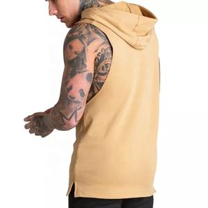 Débardeurs à capuche pour hommes, sport, musculation, stringer, sans manches, respirants, en coton, pour la gym - Product Image 2