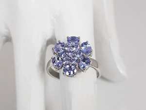 Handmade Tanzanite Flower <b>Ring</b> 925 Sterling <b>Silver</b> Natural Gemstone Jewelry Elegant Gift For Women Unique Design - Product Image 3