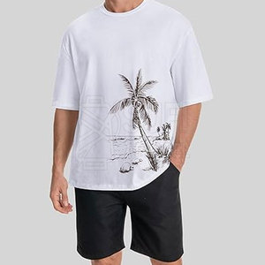 เสื้อยืดผู้ชายลายกราฟิกใส่สบายทุกวัน-ผ้าฝ้ายถัก 100% ลายเรียบ แห้งเร็ว คอกลม แขนสั้น สไตล์ลำลอง - Product Image 5