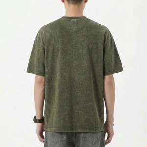 เสื้อยืดคอกว้างแขนสั้นทรงโอเวอร์ไซส์สำหรับผู้ชาย ผ้าคอตตอนหนานุ่ม สไตล์วินเทจ สตรีทแวร์ พิมพ์ลายซิลค์สกรีนแบบวอชด์ ทันสมัย - Product Image 2