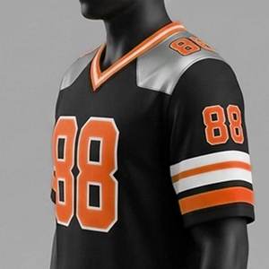 Camiseta de Fútbol Americano Personalizada, Elegante, Estampada y Transpirable, de Manga Corta, para Equipos Unisex, con Colores y Nombres de Equipos Personalizados - Product Image 3