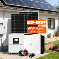 Kit de système d'énergie solaire hybride 10KW avec onduleur, batterie et panneaux, ensemble complet à faire soi-même pour une utilisation domestique et résidentielle à bas prix
