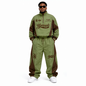 Ensemble de veste et pantalon pour homme, très vendu, deux pièces, veste 100% nylon, coupe-vent, imperméable, pour la course à pied et le sport - Product Image 1