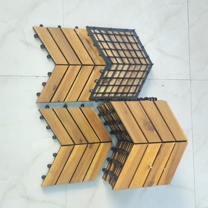 Modern Acacia Herringbone Tiles 300*300mm Anti-slip Waterproof for Outdoor for Interior Exterior Decor <b>Garden</b> Back Yard Decor - Product Image 4