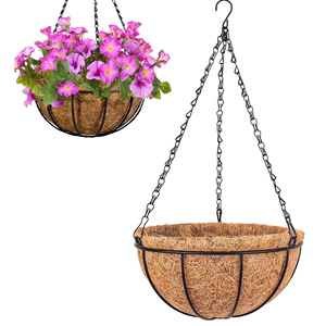 Natural Coconut Coir Fiber Wall Hanging Pot Basket for Home <b>Garden</b> Flowers Biodegradable Eco-Friendly Planter Wholesale Vietnam - Product Image 3