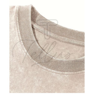 T-shirt décontracté en coton pour homme, style vintage streetwear, coupe oversize à épaules tombantes, délavé à l'acide, avec logo personnalisé - Product Image 3