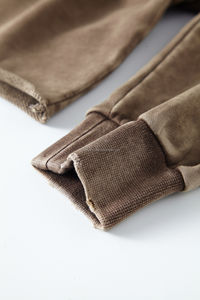 Sudadera Corta para Mujer, 5C, 100% Algodón, Felpa Francesa, 380g, Lavado Ácido, Estilo Vintage, Cuello Redondo - Product Image 4