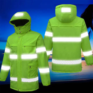 Veste de sécurité pour homme en polyester 100% respirant, réfléchissant, écologique, haute visibilité, pour le travail en hiver, avec poche et logo sur le devant - Product Image 5