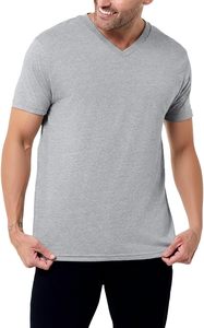 Men's V-Neck T-Shirt Fitted Soft Casual V-Neck Tees Perfect V-Depth No-Shrink No-Fade Comfort for Sleep <b>Undershirts</b> Daily Use - Product Image 3