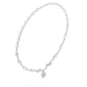 สร้อยคอเพชรทรงหยดน้ำออริเอล เกรซ ทองคำขาว 14K - Product Image 2