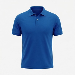 เสื้อโปโลแขนสั้นสีน้ำเงินสำหรับผู้ชาย ผ้าฝ้าย 100% ผ้าอ๊อกซ์ฟอร์ด ระบายอากาศได้ดี สวมใส่สบาย ทรงปกติ ดีไซน์เรียบง่าย ทอแบบทั่วไป - Product Image 1