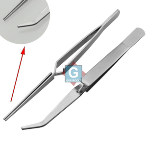 Pinzas de bloqueo cruzado GRAYROCKS, 2 uds., acero inoxidable de alta calidad, 125mm, 120mm, punta recta y doblada, herramientas para hacer joyas, bricolaje - Product Image 5