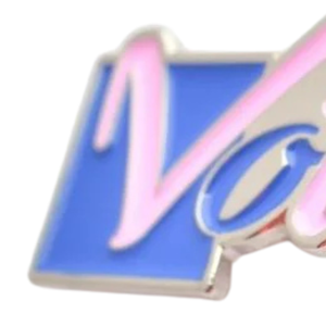 Pink and Blue Vote Lapel <b>Pin</b> Gold Tone Enamel <b>Badge</b> for Suit Hat Backpack Shirt Campaign Event Fashion Accessory Gift - Product Image 3