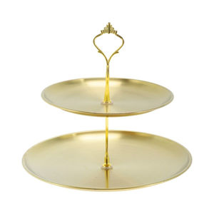 Elegante Soporte Redondo de Metal de 3 Niveles para Pasteles, Acabado Plateado, Bandeja de Hierro para Servir Postres y Cupcakes, Ideal para Bodas y Fiestas - Product Image 3