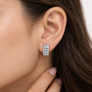 925 Sterling Silver <b>Moissanite</b> Hoop <b>Earrings</b> Brilliant Round Cut Diamond Women Birthday Gift Jewelry - Product Image 5