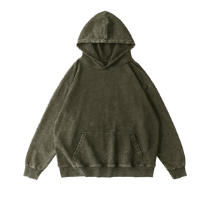 Sweats à capuche thermiques pour hommes d'approvisionnement d'usine poids lourd 100% coton goutte épaule vêtement teint et lavé à l'acide pour l'hiver - Product Image 4