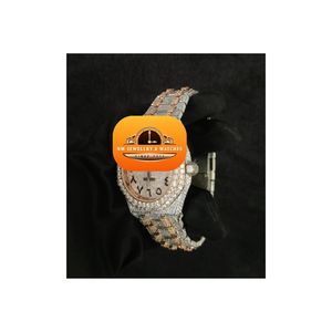 นาฬิกาข้อมือ NM JEWELLRY WATCHES หรูหรา ประดับเพชร สำหรับผู้ชาย ระบบควอตซ์ ขนาด 42 มม. ตัวเรือนสแตนเลส หน้าปัดอะนาล็อก กระจกคริสตัล ดีไซน์หรูหรา วินเทจ เรียบง่าย - Product Image 3
