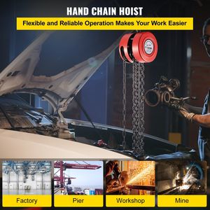 Paranco manuale a catena per sollevamento da 7 piedi/2m con capacità di 2200 libbre/1 tonnellata di costruzione in acciaio di qualità industriale buona per il trasporto - Product Image 2