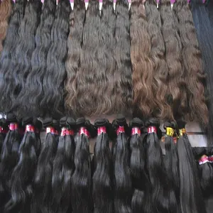 Cabelo indiano cru, diretamente da índia extensões de cabelo ondas naturais baratos remy virgem do cabelo humano sem processado pacotes