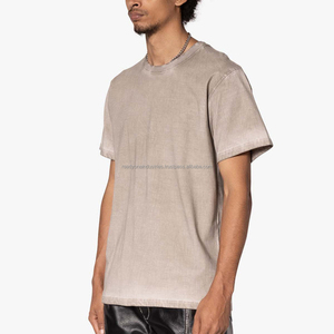 Camiseta personalizada para hombre 100% algodón hombro caído ropa de calle Boxy de gran tamaño Vintage peso pesado lavado ácido estampado largo de talla grande - Product Image 1