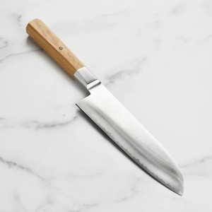 Couteau Santoku professionnel en acier inoxydable, couteau de cuisine avec manche en bois, 8 pouces, ambidextre, passe au lave-vaisselle, moderne, logo OEM personnalisé - Product Image 5