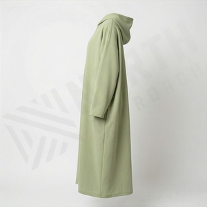 Abaya con capucha y cremallera, de forro polar, modesta, islámica, hasta el tobillo, antiestática, suave y cómoda para invierno, pedidos al por mayor. - Product Image 3