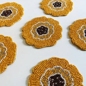 Handmade Beaded 1 Piece Luxury Drink Holder Reusable <b>Bar</b> <b>Mat</b> Classic Drinkware Accessories Eco-Friendly Portable Washable for - Product Image 5