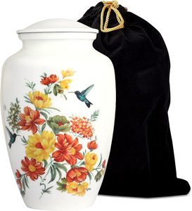Adult Cremation Urn Human Ashes 220 Cubic Inches Custom Print Handmade Traditional Modern Style Metal Matte Tabletop <b>Vase</b> OEM - Product Image 5