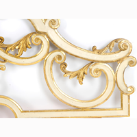 Tête de lit Queen en bois sculpté à la main, finition dorée, demi-lune, éclairée, hauteur réglable, artisanale, pour appartement et hôtel