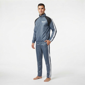 Trendy Two Piece <b>Men</b> Nylon Tracksuit <b>Half</b> <b>Zip</b> <b>Jacket</b> Pants Set Stand Collar Lightweight Training Sports Apparel - Product Image 2