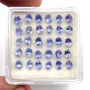 Piedras preciosas sueltas de tanzanita natural de corte ovalado de 3x4 mm para la fabricación de joyas, piedra de tanzanita facetada y calibrada de mayorista. - Product Image 3