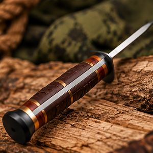 Couteau Bowy court en acier inoxydable fait main sur mesure pour l'industrie, avec manche en bois et étui en cuir, pour le camping, la chasse et les activités de plein air, faible MOQ - Product Image 3