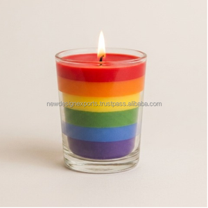 Custom Scented Rainbow Glass Votive <b>Candle</b> Bulk Sourcing <b>Small</b> Meditation <b>Candle</b> Supplier - Product Image 5