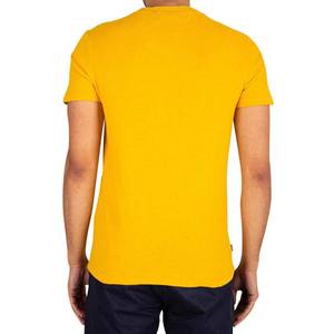 Nouveau design, vente en gros, t-shirt homme 100% coton, 2026, t-shirt basique uni à col rond pour homme, couleur jaune, pas cher, personnalisable - Product Image 4