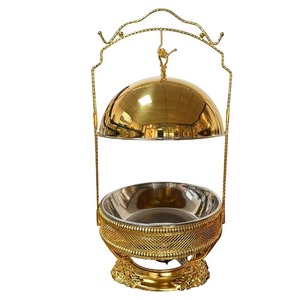 Standard Quality Hotel Kitchen Catering Serving Chafing Dish <b>Customized</b> Shape Golden Plated Chafing Dish at Affordable Price - Product Image 1