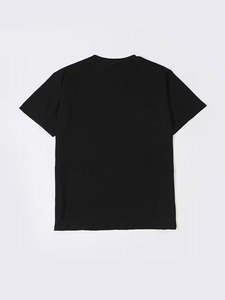 Camiseta Negra de Manga Corta para Hombre con Estampado de Sonrisa de Dibujos Animados, Corte Regular, Cuello Redondo, Informal, de Algodón, Diseño Personalizado, Talla Grande - Product Image 2