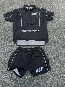Custom Streetwear Manufacturers Polyester Windbreaker Men's Lightweight Unisex Screen Print Tracksuits Nylon Shorts <b>Jogger</b> <b>Set</b> - Product Image 3