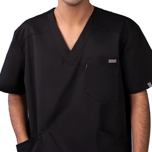Uniformes Médicos Unisex para Hospital, Trajes de Enfermería con Cuello Mao, Manga Corta, 100% Algodón, Sin Costuras, Detección de Agujas, Personalizables - Product Image 3