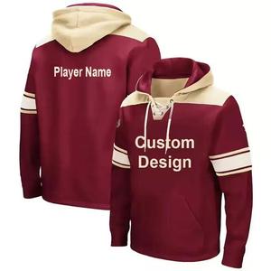เสื้อฮู้ดฮอกกี้น้ำแข็งโพลีเอสเตอร์แบบยูนิเซ็กซ์ ลายสัตว์/ตัวอักษร โลโก้และสีตามสั่ง เสื้อฮอกกี้ผู้ชายแบบมีเชือกผูก บริการ OEM สำหรับฤดูร้อน - Product Image 2