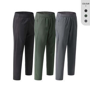 Pantalon décontracté mi-long pour homme - Léger, taille mi-haute, brodé, uni, coupe ample, jambe droite, idéal pour l'été - Product Image 2