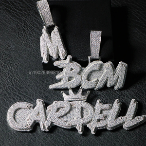 RB Gems High Quality 925 Sterling <b>Silver</b> Fine Jewelry Custom Hip Hop Design Brilliant Cut Lab Grown Diamond Pendant Charm - Product Image 2