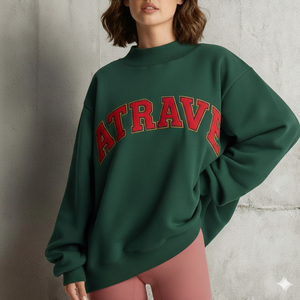 Sudadera de Cuello Alto Personalizada con Logotipo Bordado e Impreso para Mujer, Peso Medio, Informal, Otoño, 100% Algodón Felpa - Product Image 3