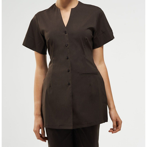 Uniforme transpirable para barbero, estilo estilista, ropa de trabajo para salón, camisa con botones, diseño moderno, estilo profesional, vestido para barbero, vestido para salón de belleza - Product Image 4