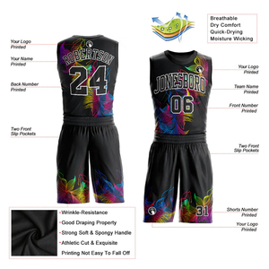 Tenue de basketball pour hommes, maillots et shorts de basketball sur mesure, vêtements de sport, football, 100% polyester, adultes, imprimés, 120 grammes - Product Image 5